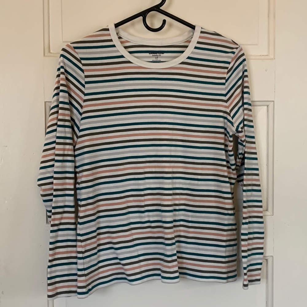 Land's End Shaped Fit Long Sleeve Crewneck Tee